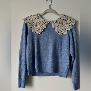 Crochet collar sweater